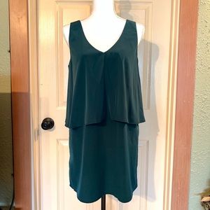 🟥Clearance 3/$12! Forest green mini 2-layer draped dress